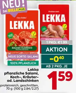 Billa Lekka pflanzliche Salami Angebot