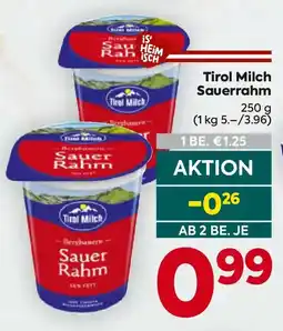 Billa Tirol Milch Sauerrahm Angebot