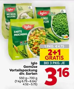 Billa Iglo Gemüse Vorteilspackung Angebot