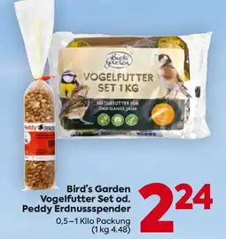 Billa Bird's Garden Vogelfutter Set od. Peddy Erdnussspender Angebot