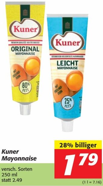 Nah&Frisch Kuner Mayonnaise 250ml Angebot