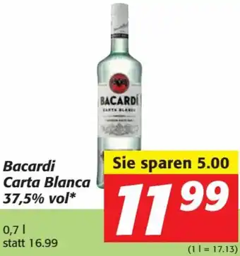 Nah&Frisch Bacardi Carta Blanca 37,5% Vol 0,7 L Angebot