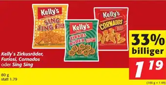 Nah&Frisch Kelly's Zirkusräder, Furiosi, Cornados Oder Sing Sing 80g Angebot