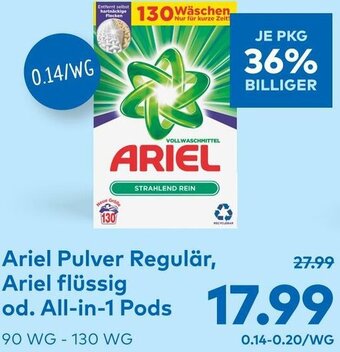 T&G Ariel Pulver Regulär, Ariel Flüssig Od. All-in-1 Pods Angebot