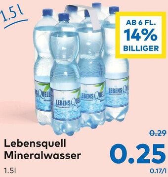 T&G Lebensquell Mineralwasser 1.5l Angebot