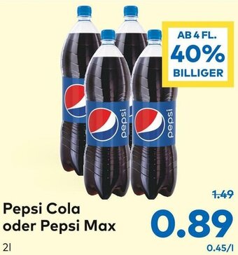 T&G Pepsi Cola Oder Pepsi Max 2l Angebot
