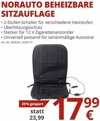 Norauto Beheizbare Sitzauflage