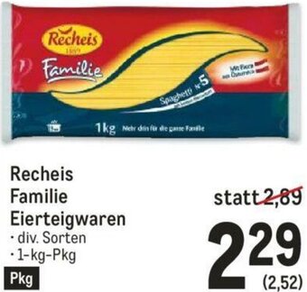Metro Recheis Familie Eierteigwaren Angebot