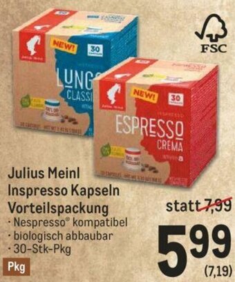 Metro Julius Meinl Inspresso Kapseln Vorteilspackung Angebot