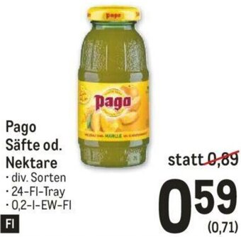 Metro Pago Säfte Od. Nektare Angebot