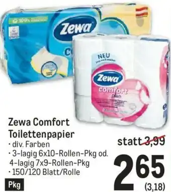 Metro Zewa Comfort Toilettenpapier Angebot