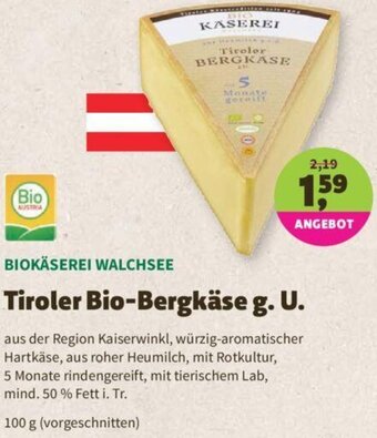 Denn's Biomarkt Tiroler Bio-Bergkäse G. U. 100g Angebot