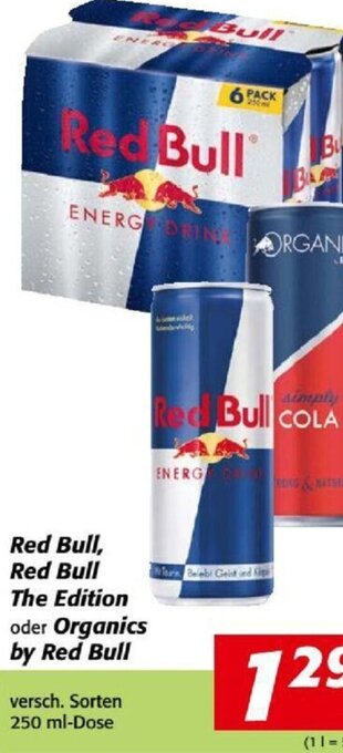 Nah&Frisch Red Bull,Red Bull The Edition Oder Organics By Red Bull 250ml Angebot