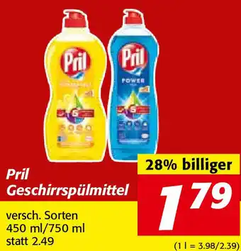 Nah&Frisch Pril Geschirrspülmittel 450 ml/750 ml Angebot