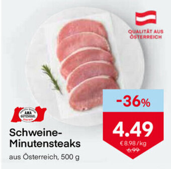 MPreis Schweine Minutensteaks 500 g Angebot