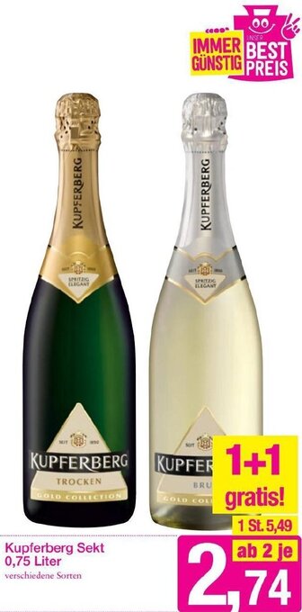 Sutterlüty Kupferberg Sekt 0,75 Liter Angebot