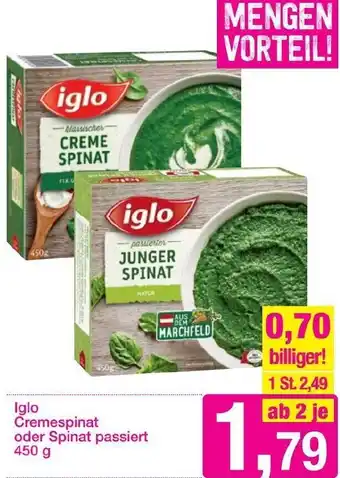 Sutterlüty Iglo Cremespinat Oder Spinat Passiert 450g Angebot