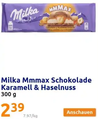 Action Milka Mmmax Schokolade Karamell & Haselnuss 300g Angebot