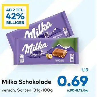 T&G Milka Schokolade 81g-100g Angebot