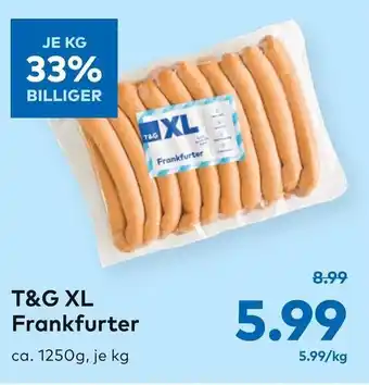 T&G T&G XL Frankfurter 1250g Angebot