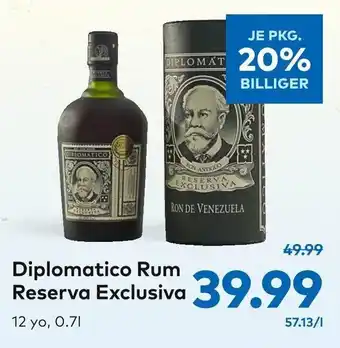 T&G Diplomatico Rum Reserva Exclusiva 0.7 l Angebot