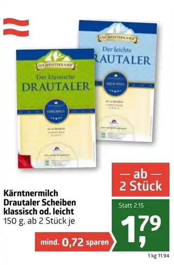 ADEG Kärntnermilch Drautaler Scheiben Klassisch Od. Leicht 150g Angebot