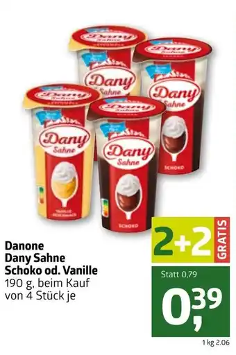 ADEG Danone Dany Sahne Schoko Od. Vanille 190g Angebot