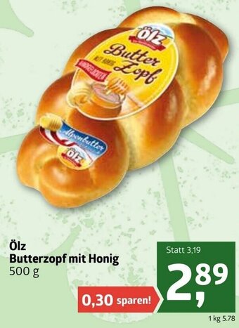 ADEG Ölz Butterzopf Mit Honig 500g Angebot