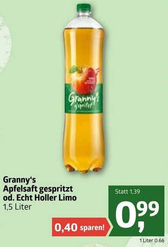 ADEG Granny's Apfelsaft Gespritzt Od. Echt Holler Limo 1,5l Angebot