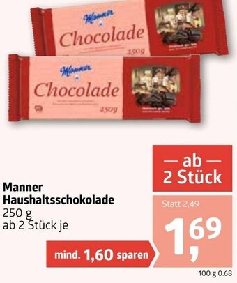 ADEG Manner Haushaltsschokolade 250g Angebot