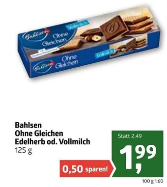 ADEG Bahlsen Ohne Gleichen Edelherb Od. Vollmilch 125g Angebot