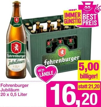 Sutterlüty Fohrenburger Jubiläum 20x0,5 Liter Angebot
