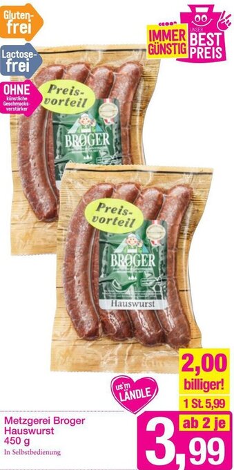 Sutterlüty Metzgerei Broger Hauswurst 450g Angebot