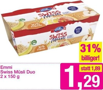 Sutterlüty Emmi Swiss Müsli Duo 2x 150 g Angebot