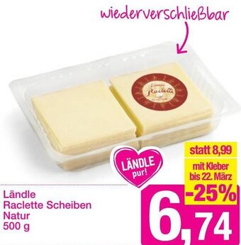 Sutterlüty Ländle Raclette Scheiben Natur 500g Angebot