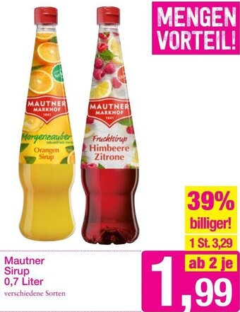 Sutterlüty Mautner Sirup 0,7 Liter Angebot
