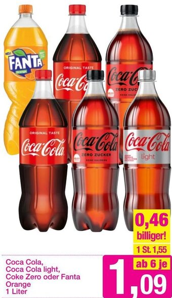 Sutterlüty Coca Cola,Coca Cola Light, Coke Zero Oder Fanta Orange 1 Liter Angebot
