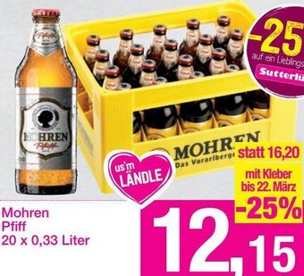 Sutterlüty Mohren Pfiff 20x0,33 Liter Angebot