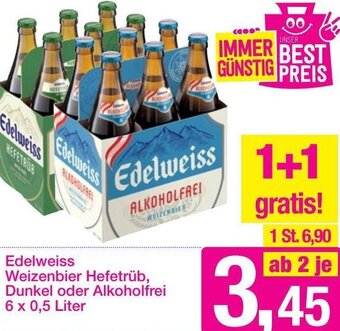Sutterlüty Edelweiss Weizenbier Hefetrüb Dunkel Oder Alkoholfrei 6x0,5 Liter Angebot