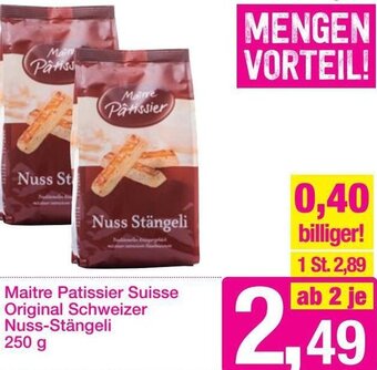 Sutterlüty Maitre Patissier Suisse Original Schweizer Nuss-Stängeli 250g Angebot