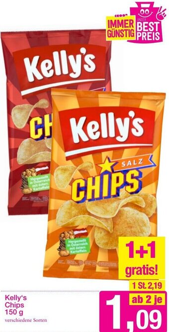 Sutterlüty Kelly's Chips 150g Angebot