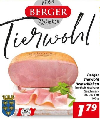 Nah&Frisch Berger Tierwohl Beinschinken 100g Angebot