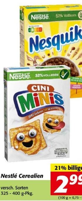 Nah&Frisch Nestlé Cerealien 325-400g Angebot