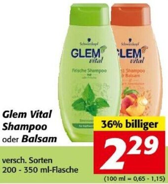 Nah&Frisch Glem Vital Shampoo Oder Balsam 200-350ml Angebot