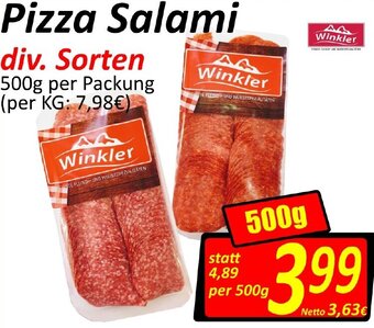 Wurstico Pizza Salami 500g Angebot