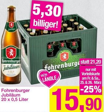 Sutterlüty Fohrenburger Jubiläum 20x0,5 Liter Angebot