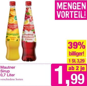 Sutterlüty Mautner Sirup 0,7 Liter Angebot