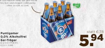 Unimarkt Puntigamer 0,0% Alkoholfrei 6er-Träger Angebot
