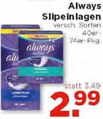 Unimarkt Always Slipeinlagen Angebot