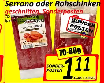 Wurstico Serrano Oder Rohschinken 70-80g Angebot